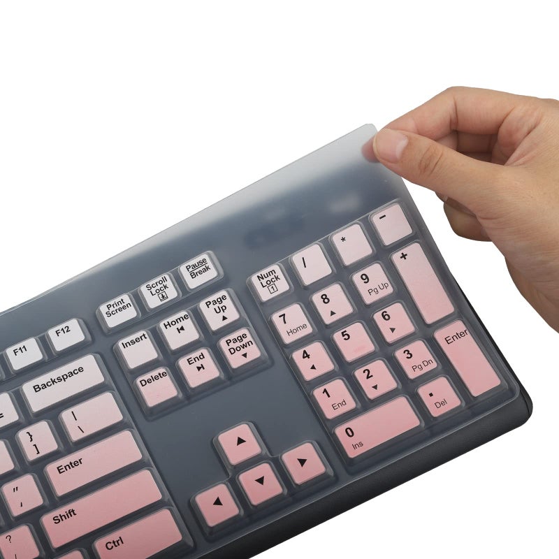 MUBUY-GOL MUBUY Keyboard Cover Skin Protector Fit Logitech MK295 MK275 MK270 Wireless Keyboard, Logitech K200 K260 K270 MK200 MK260 Keyboard (NOT Fit Other Model Keyboards)-GradualPink - Image 4